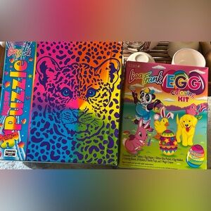 Vintage Lisa Frank Rainbow Puzzle and Cleo Egg Coloring Kit!